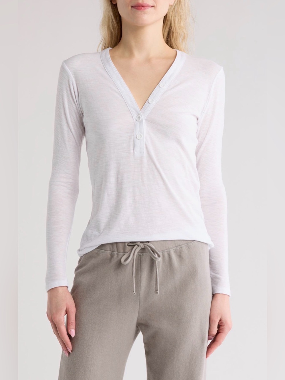JAMES PERSE Long Sleeve Slub Jersey Henley